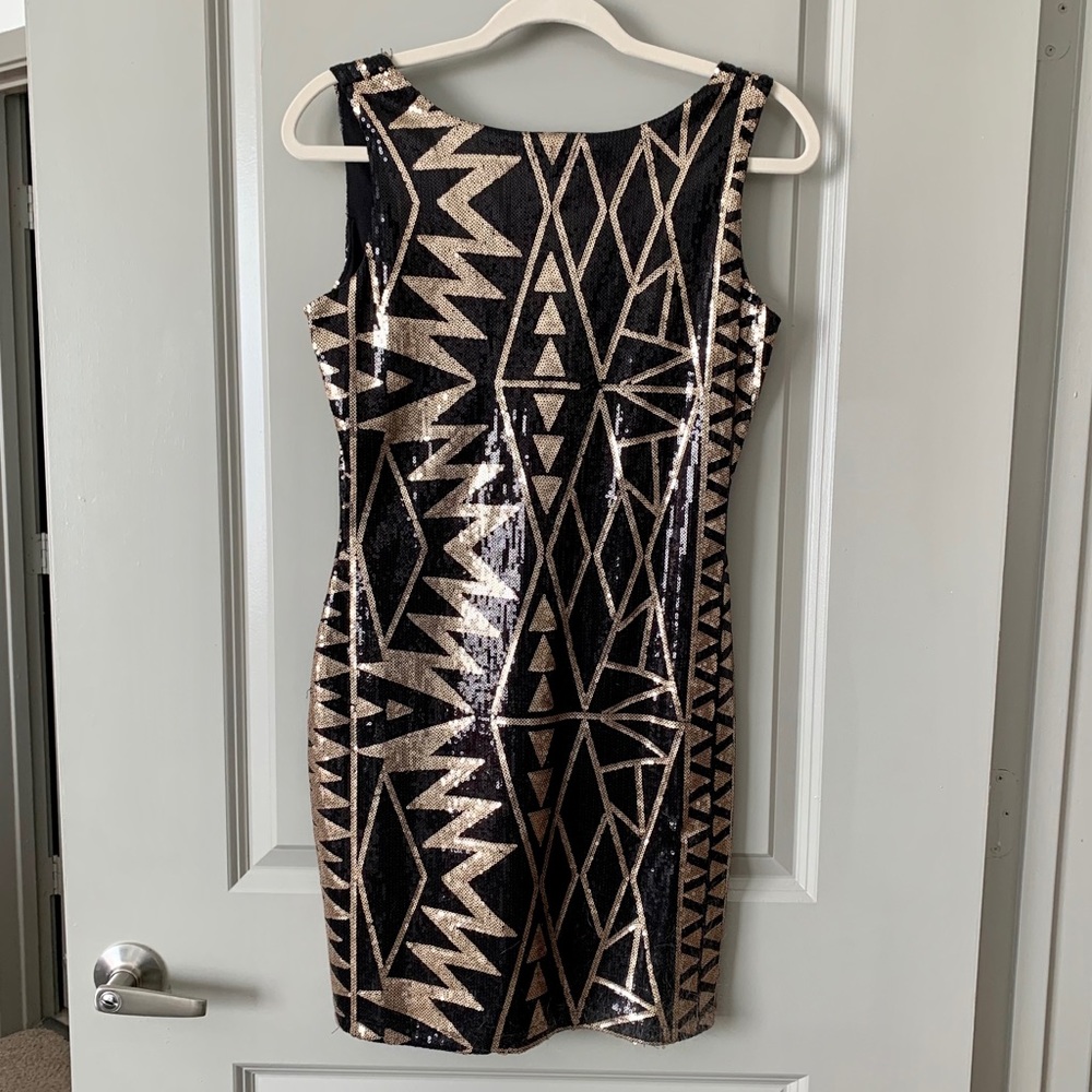 Geometric Sequin Mini Dress